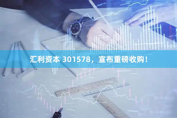 汇利资本 301578，宣布重磅收购！